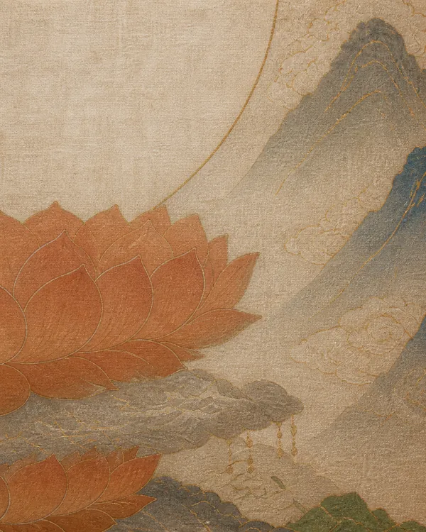 赭光慈悲像作品局部原创 AI 演示图