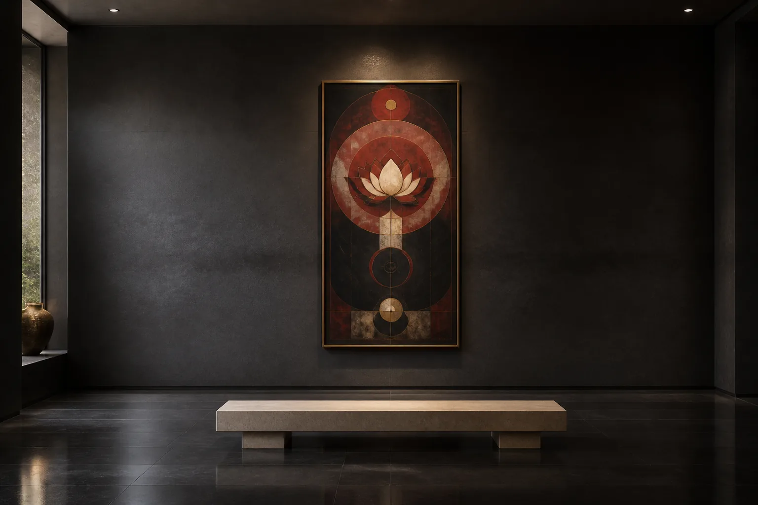 如何保存与陈列一幅唐卡 · 原创 AI 演示图